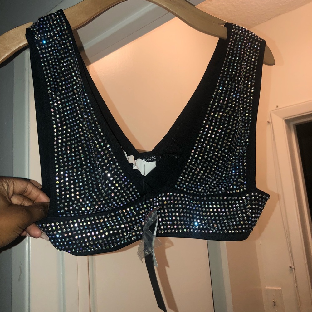 rhinestone crop top
